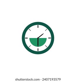 Vector clock icon. Schedule, appointment, important date concept. Modern flat design illustration. Design template closeup in vector. 