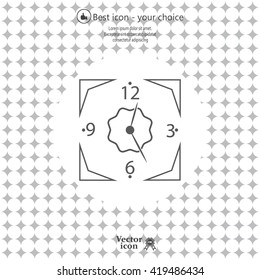 vector clock icon with shadow