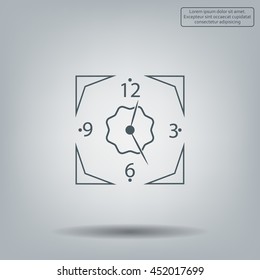 vector clock icon with shadow