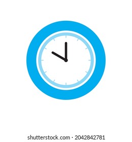 Vector Clock Icon shows 10 o clock in flat style red color on white background. timer vector design