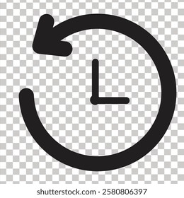 Vector clock icon. Time vector icon. Clock icon, a round clock that does not connect, to remember the importance of time.