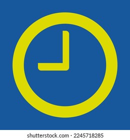 Vector of Clock icon in yellow-blue color. Suitable for design materials, power point or application icons