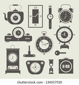 Vector clock icons set