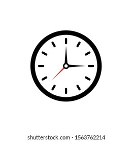 Vector clock illustration. Clock with Arrows showing the time.