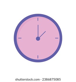 Vector clock illustration on white background.