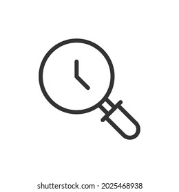 Vector clock line icon. Symbol in trendy outline style. Vector illustration isolated on a white background. 