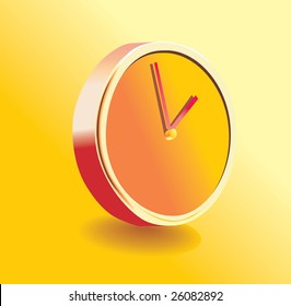 Vector clock on the orange background