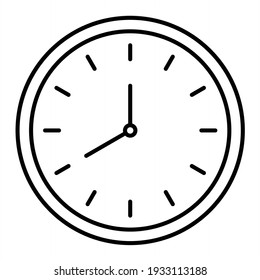 Vector Clock Outline Icon Design
