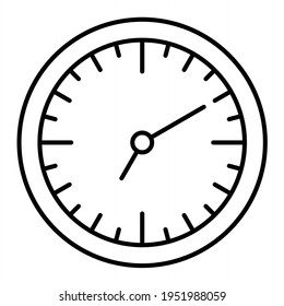 Vector Clock Outline Icon Design

