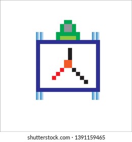 vector clock pixel art color