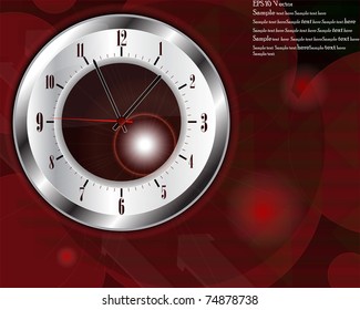 vector clock with red background