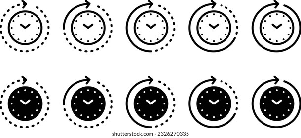 Vector Clock and Stopwatch Icon Set