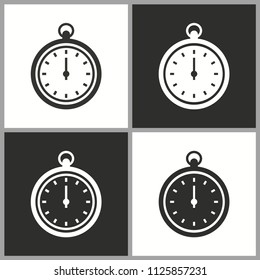 Vector clock stopwatch icon. Simple pictogram for graphic and web design.