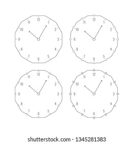 vector clock symbols in different shapes
