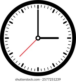 vector of a clock. time, hour, minute, second, symbol, icon