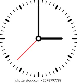 vector of a clock. time, hour, minute, second, symbol, icon