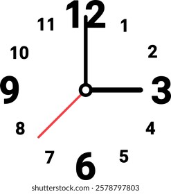 vector of a clock. time, hour, minute, second, symbol, icon