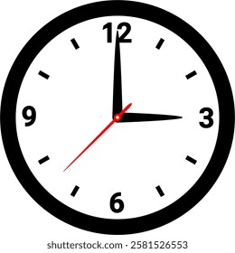 vector of a clock. time, hour, minute, second, symbol, icon