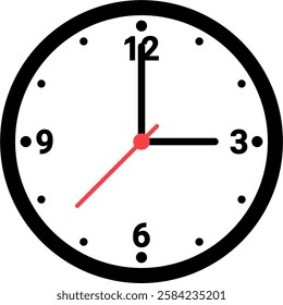 vector of a clock. time, hour, minute, second, symbol, icon