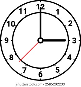 vector of a clock. time, hour, minute, second, symbol, icon