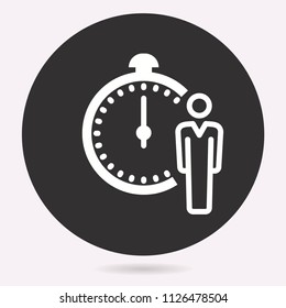 Vector clock time icon, stopwatch timer symbol. Simple pictogram for graphic and web design.