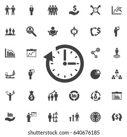 Vector clock update icon. Business icons set