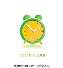 vector clocks Icon. green alarm clock.