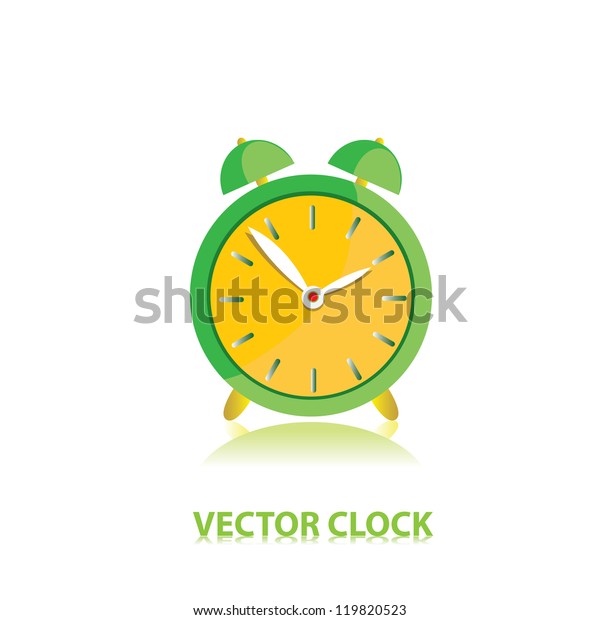 Vector Clocks Icon Green Alarm Clock Stock Vector (Royalty Free