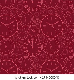 Vector Clocks Pattern With Pink Background