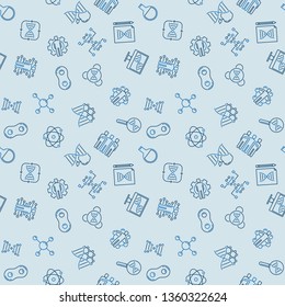 Vector Cloning blue seamless pattern in outline style 
