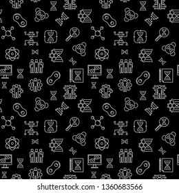 Vector Cloning concept dark linear seamless pattern