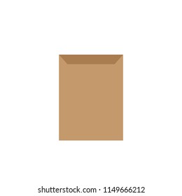 vector of close brown business envelope with paper of work document in side