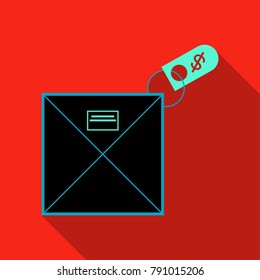 Vector close envelope for letter. Symbol of message, mail, email or business document with dollar label. Realistic icon isolated on background