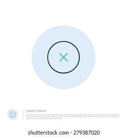 vector close icon thin line for web and mobile, modern minimalistic flat design. Vector outline icon and offset colour on light white background
