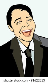 vector close up portrait of businessman