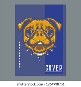 Vector close up portrait of french bulldog wearing the sunglasses