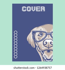 Vector close up portrait of french bulldog wearing the sunglasses