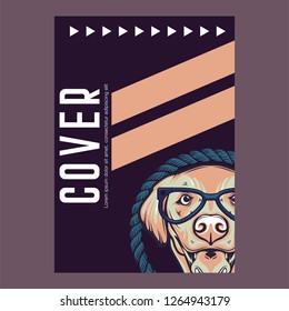 Vector close up portrait of french bulldog wearing the sunglasses