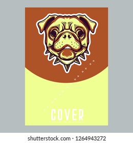 Vector close up portrait of french bulldog wearing the sunglasses