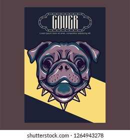Vector close up portrait of french bulldog wearing the sunglasses