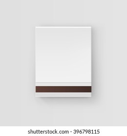 Vector Closed Blank Book Of Matches Top View Isolated on White Background