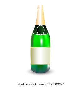 Vector closed  bottles of champagne
