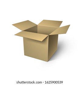 Vector closed cardboard box on a white background, shipping and mail