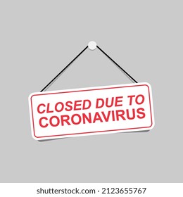 Vector Closed Due to Coronavirus Sign