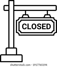 Vektor Closed Sign Outline Icon Design
