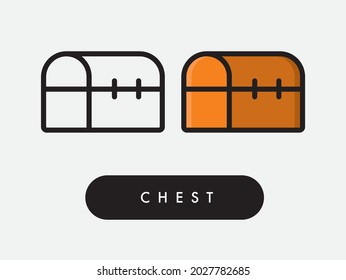 Ilustración del icono del cofre del tesoro cerrado por el vector