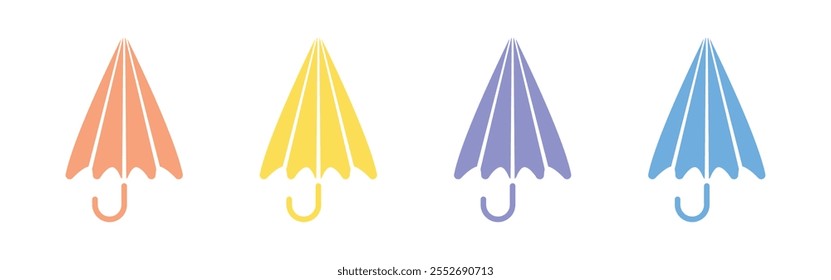 Vector Closed Umbrella Icon Set