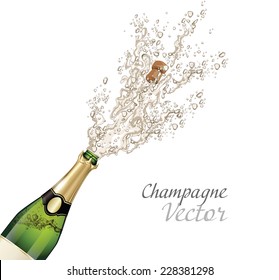 Vector close-up of Champagne explosion