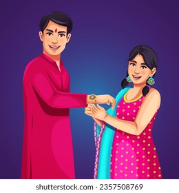 Vector close-up view sister hands holding rakhi for raksha bandhan isolated background.