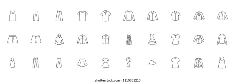 Vector Cloth Icon Bundle. Cloth Isolated Icon.